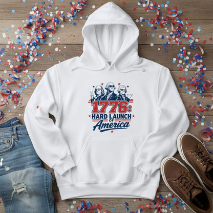 1776 Hard Launch of America Patriotic T-Shirt, Founding Fathers Graphic Tee
