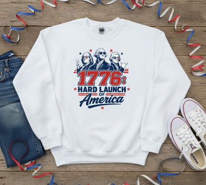 1776 Hard Launch of America Patriotic T-Shirt, Founding Fathers Graphic Tee