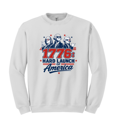 1776 Hard Launch of America Patriotic T-Shirt, Founding Fathers Graphic Tee