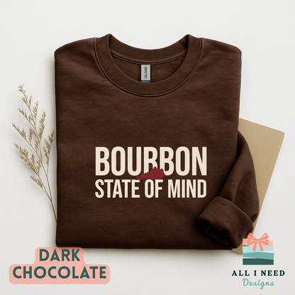 Kentucky Whiskey Fan Sweatshirt, Bourbon Lover Gift, Cozy Pullover, State Silhouette