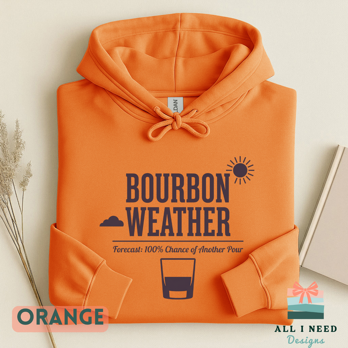Cozy Bourbon Weather Sweatshirt for Fall, Sizes XS-3XL, whiskey humor
