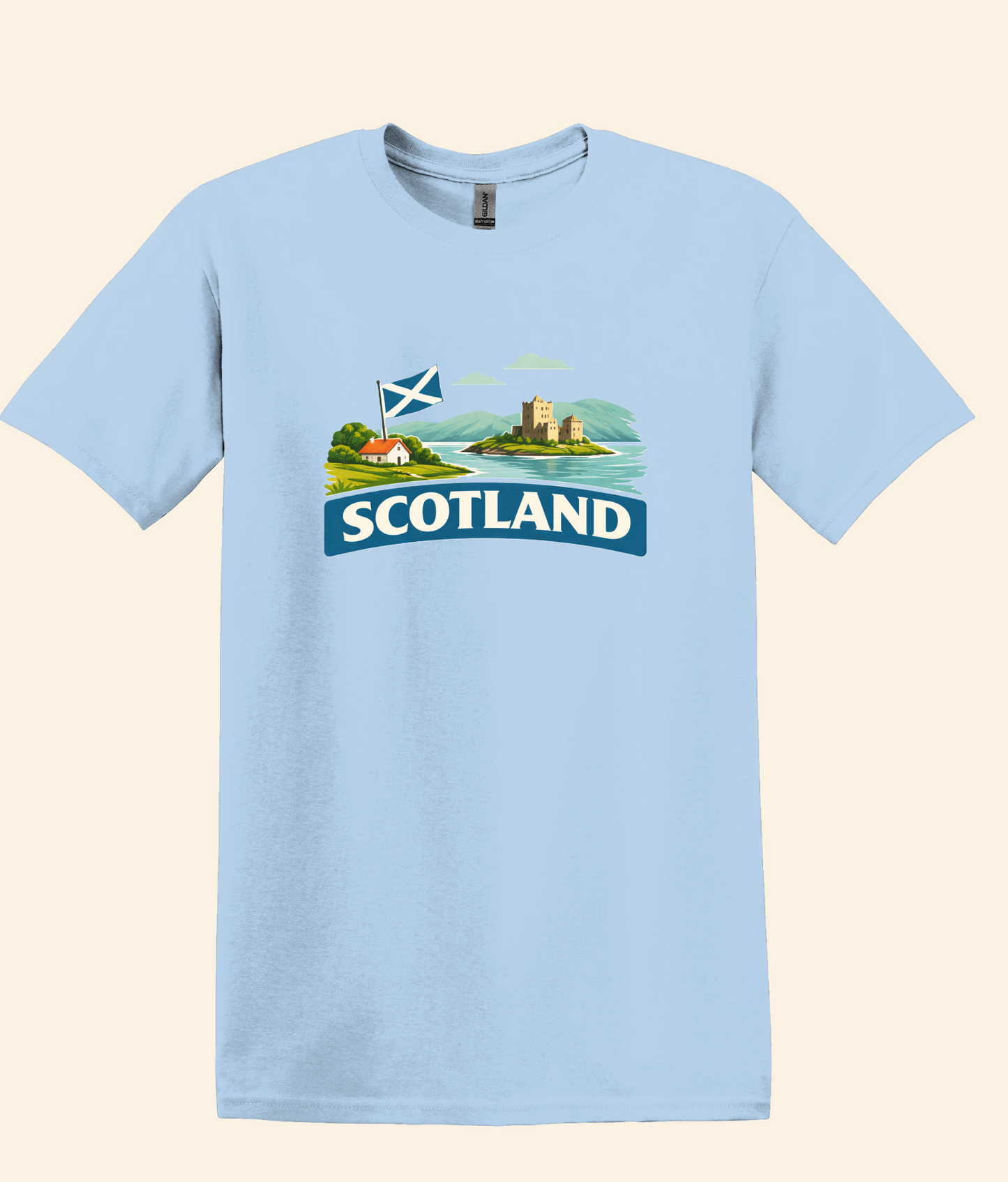 Scotland Travel Shirt, Scottish Flag Tee, Souvenir, UK Landscape Graphic Tee,
