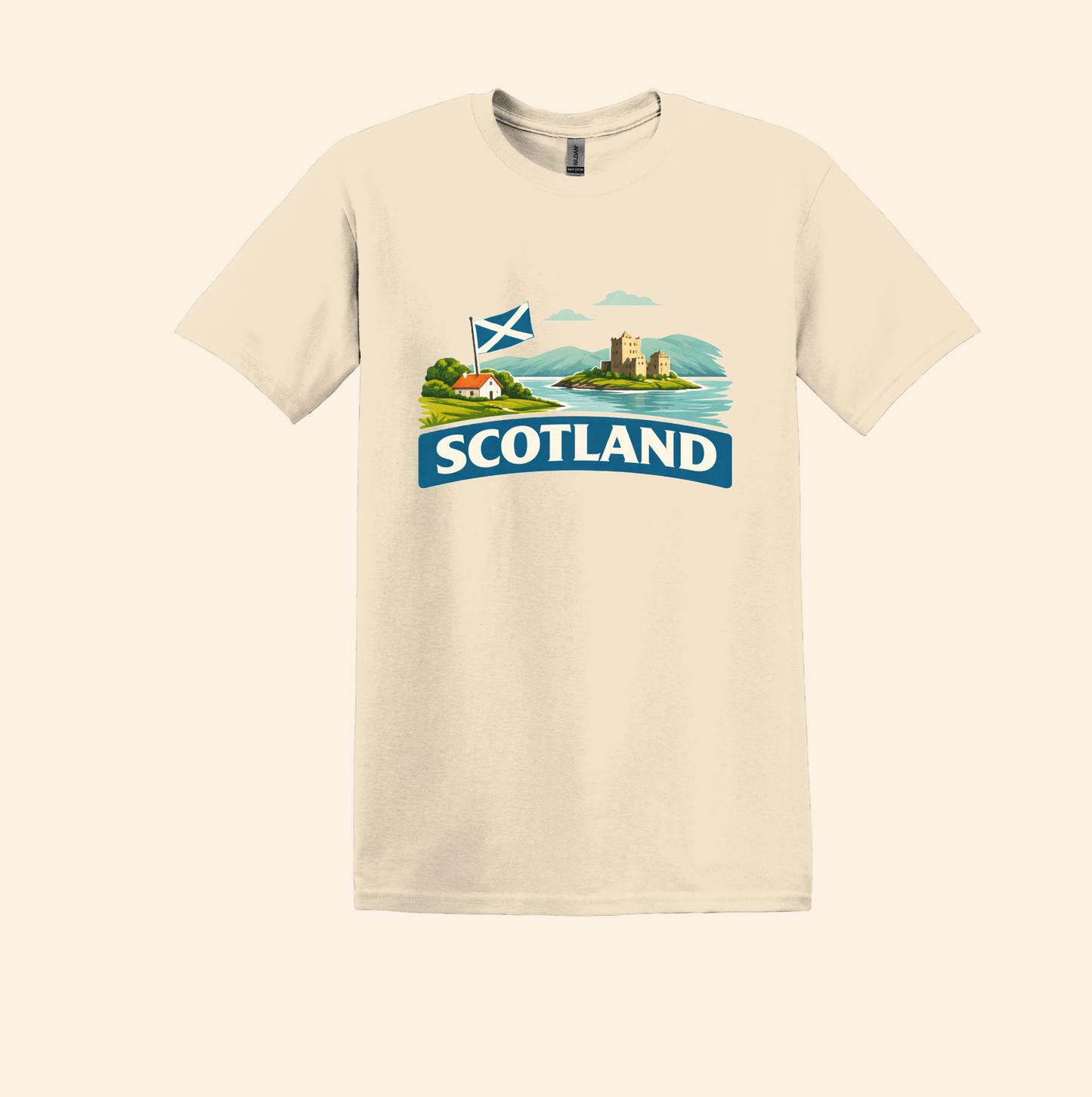 Scotland Travel Shirt, Scottish Flag Tee, Souvenir, UK Landscape Graphic Tee,