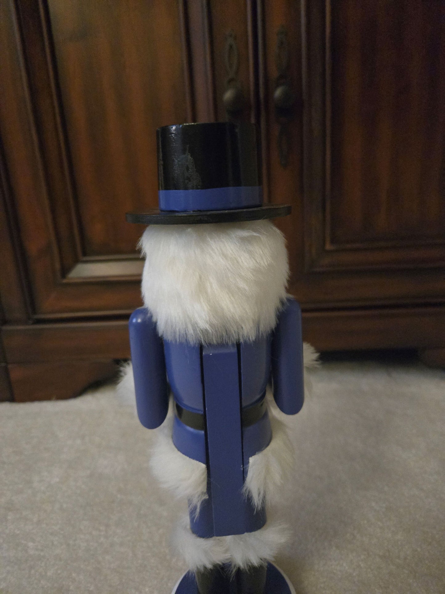 14-inch Rabbi Nutcracker, Hanukkah Menorah Decor, Blue White Holiday Display, Judaica Accent