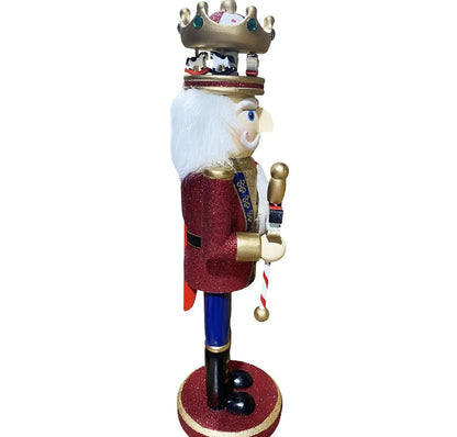 Christmas Carousel Nutcracker Statue, Wooden Figure, 14 Inch, Holiday Mantel Accent