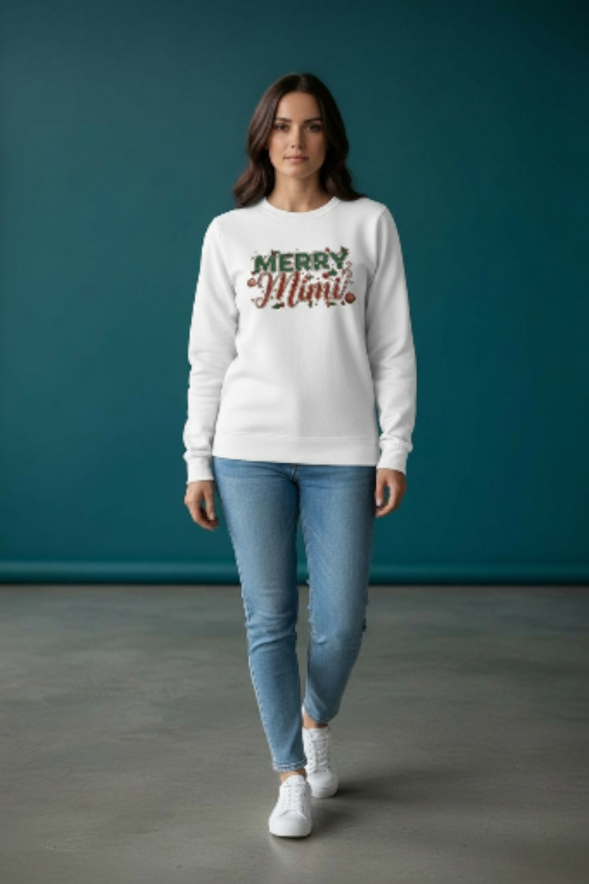 Merry Mimi Christmas Sweatshirt, Holiday Grandma Gift