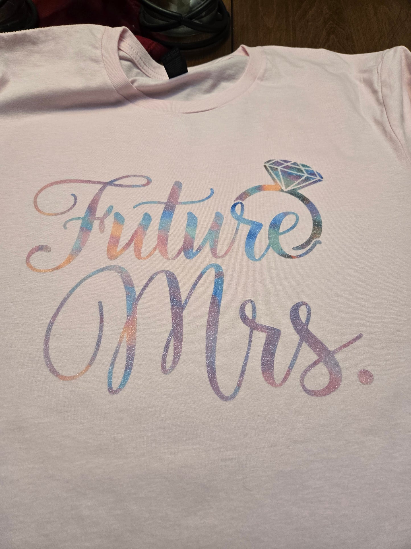 Future Mrs. Glitter or Foil T-Shirt, Bridal Shower Bachelorette Party Top