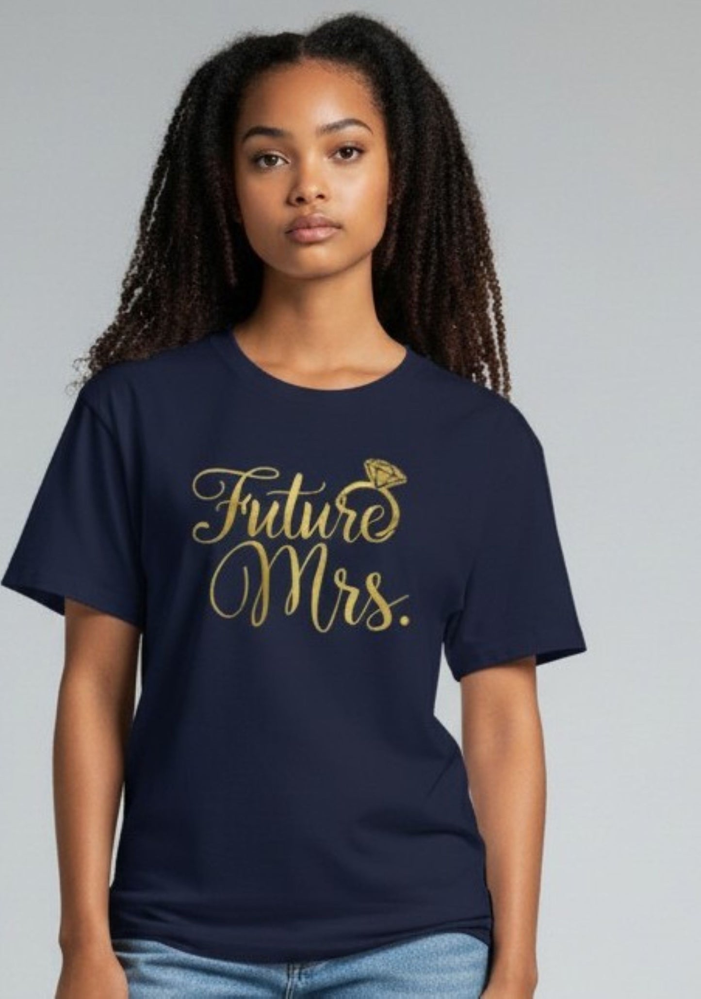 Future Mrs. Glitter or Foil T-Shirt, Bridal Shower Bachelorette Party Top