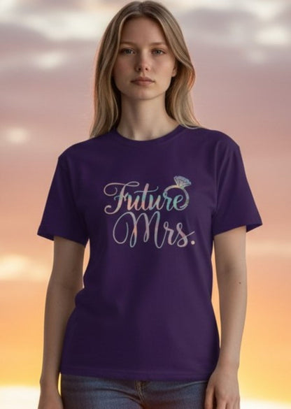 Future Mrs. Glitter or Foil T-Shirt, Bridal Shower Bachelorette Party Top