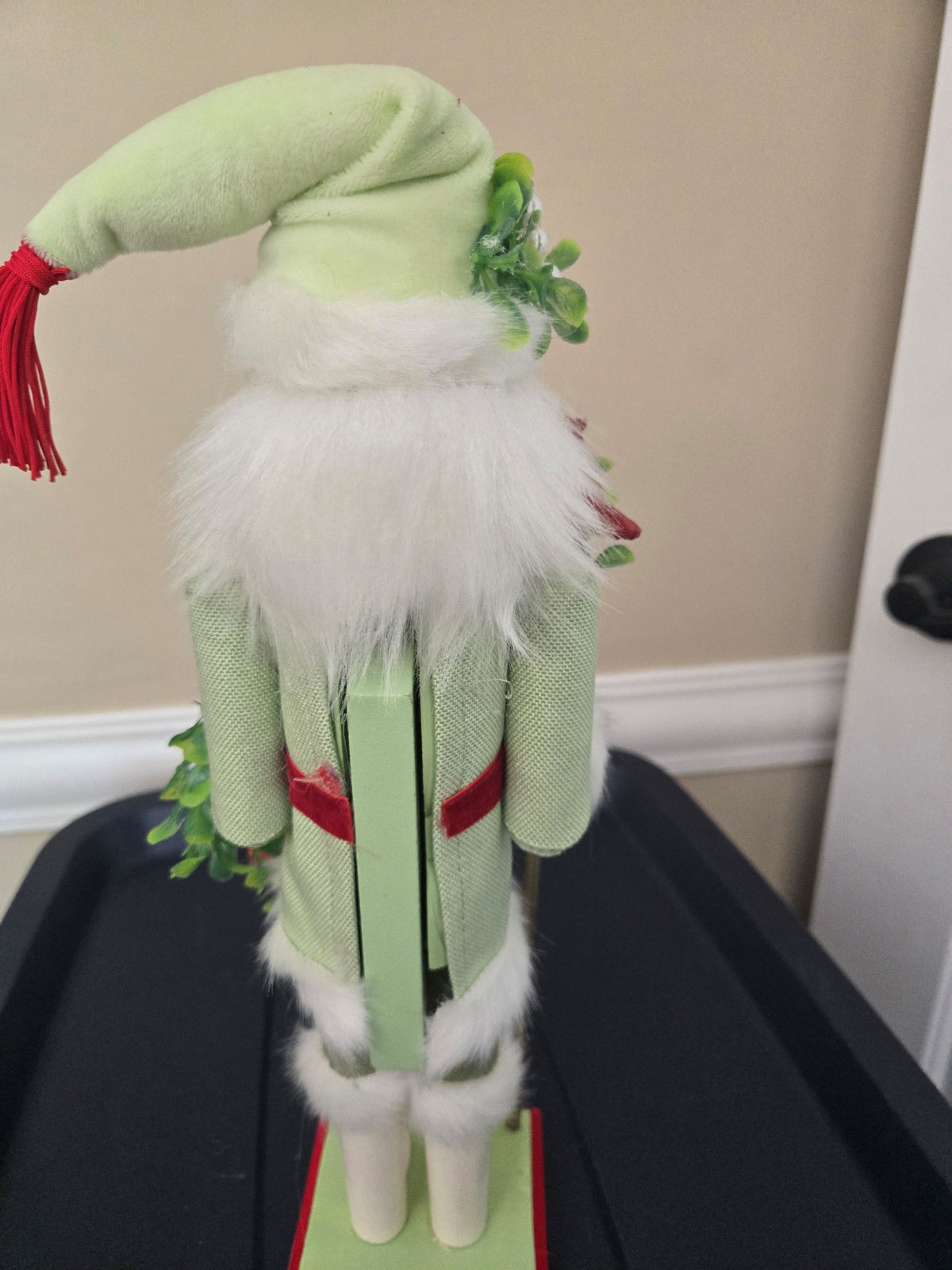 Christmas Cardinal Nutcracker Decor, 15 Inch Santa Statue, Festive Mantel Accent