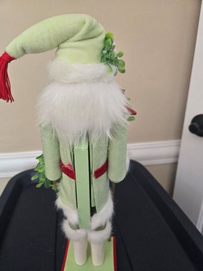 Christmas Cardinal Nutcracker Decor, 15 Inch Santa Statue, Festive Mantel Accent