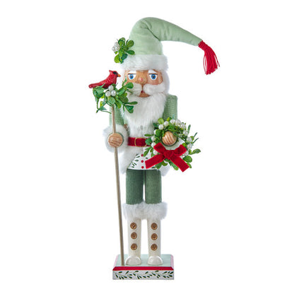 Christmas Cardinal Nutcracker Decor, 15 Inch Santa Statue, Festive Mantel Accent