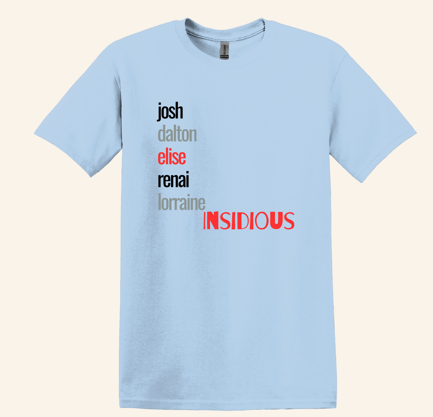 Insidious Character Names Horror Fan Tee, Unisex Binge Watching Shirt