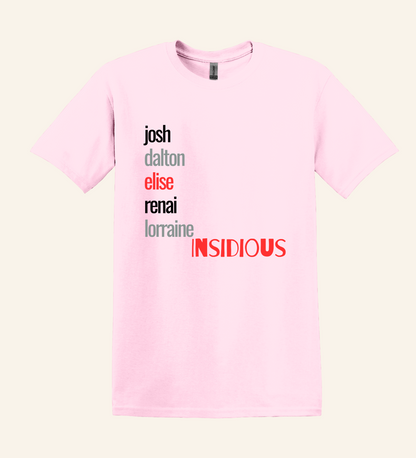 Insidious Character Names Horror Fan Tee, Unisex Binge Watching Shirt