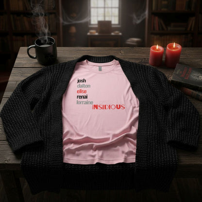Insidious Character Names Horror Fan Tee, Unisex Binge Watching Shirt