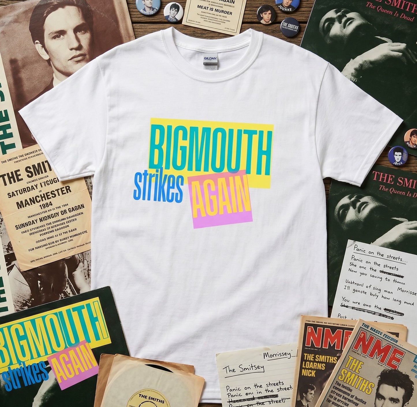 Bigmouth Strikes Again Lyric Tee, Retro 80s Music Fan Shirt, The Smiths Top