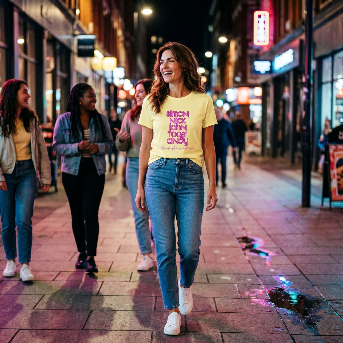 Duran Duran Retro Band Names Shirt, Neon Pink Print, Birmingham England Concert Tee