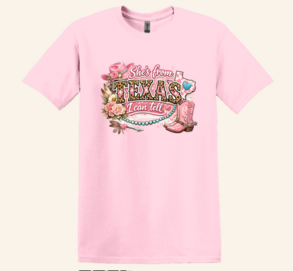 Texas Graphic Tee, Pink Cowboy Boots, Country Concert Shirt, Western Cowgirl Style