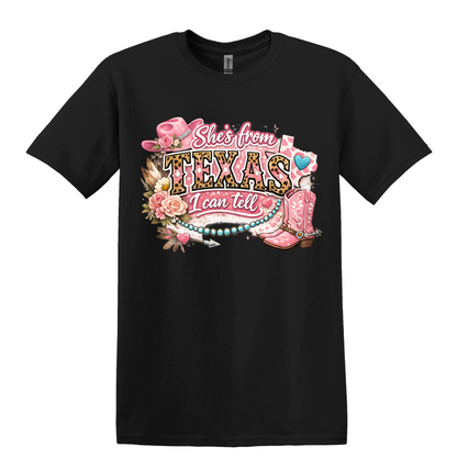 Texas Graphic Tee, Pink Cowboy Boots, Country Concert Shirt, Western Cowgirl Style