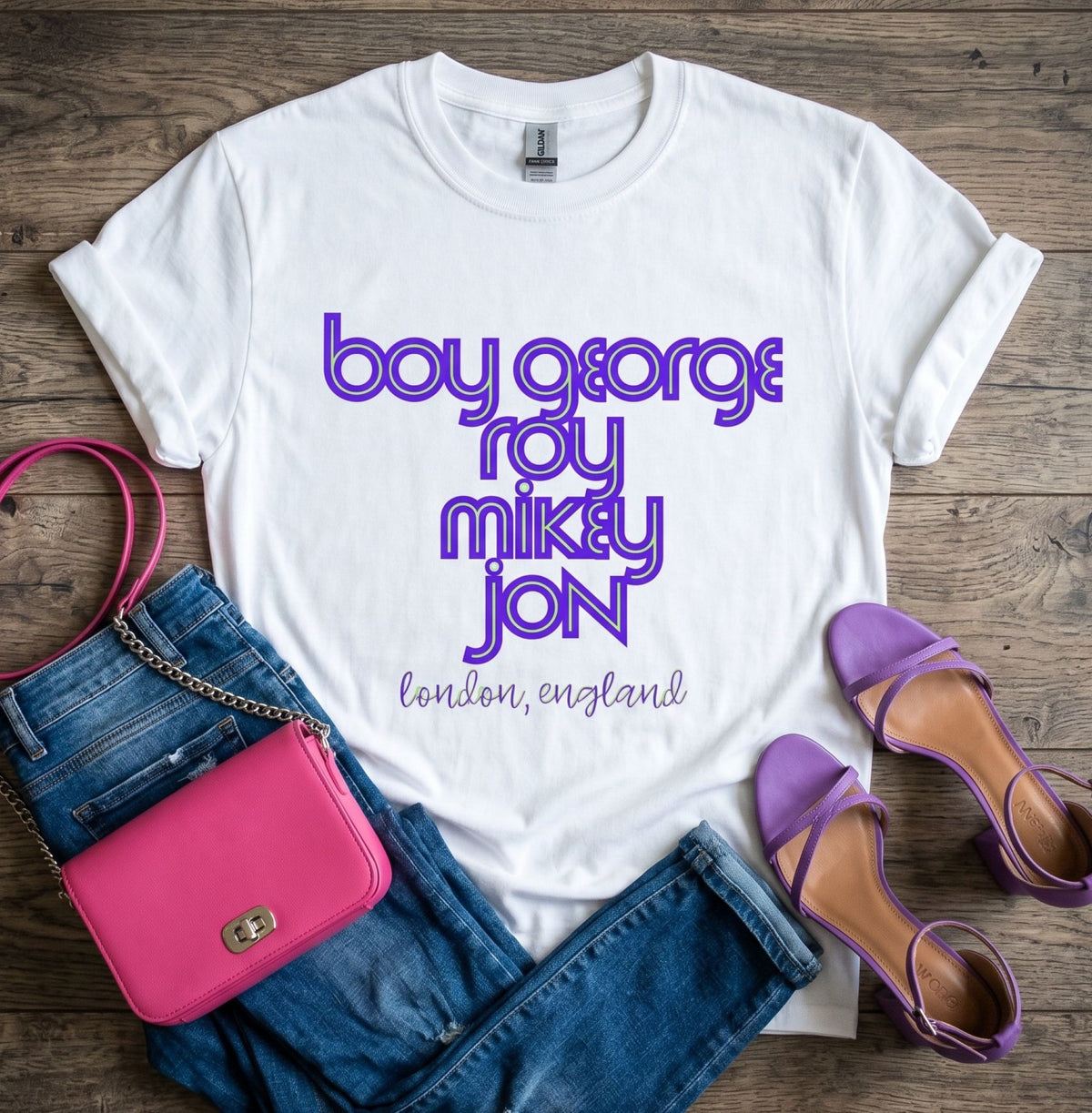Culture Club Band Names Tee, Boy George Retro Neon Shirt, London New Wave Music