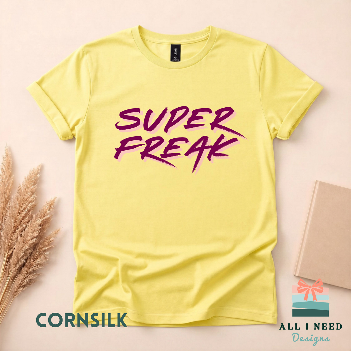 Super Freak 80s Retro Lyric Tee, Bold Neon Script Unisex Shirt