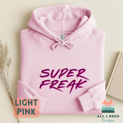 Super Freak 80s Retro Lyric Tee, Bold Neon Script Unisex Shirt