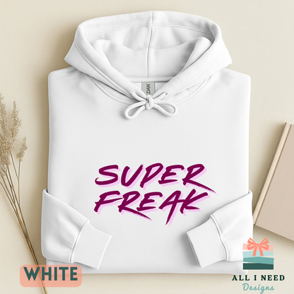 Super Freak 80s Retro Lyric Tee, Bold Neon Script Unisex Shirt
