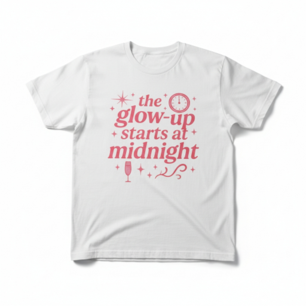 The Glow-Up Starts at Midnight T-Shirt – New Year’s Eve Party Tee
