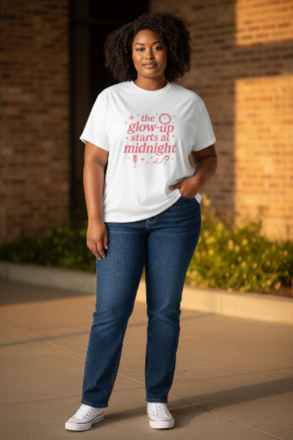 The Glow-Up Starts at Midnight T-Shirt – New Year’s Eve Party Tee