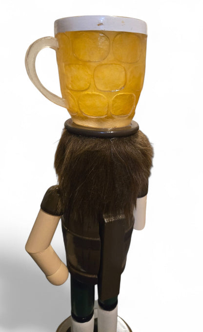 Beer Stein Nutcracker, 14" Oktoberfest Decor, Unique Beer Lover Gift