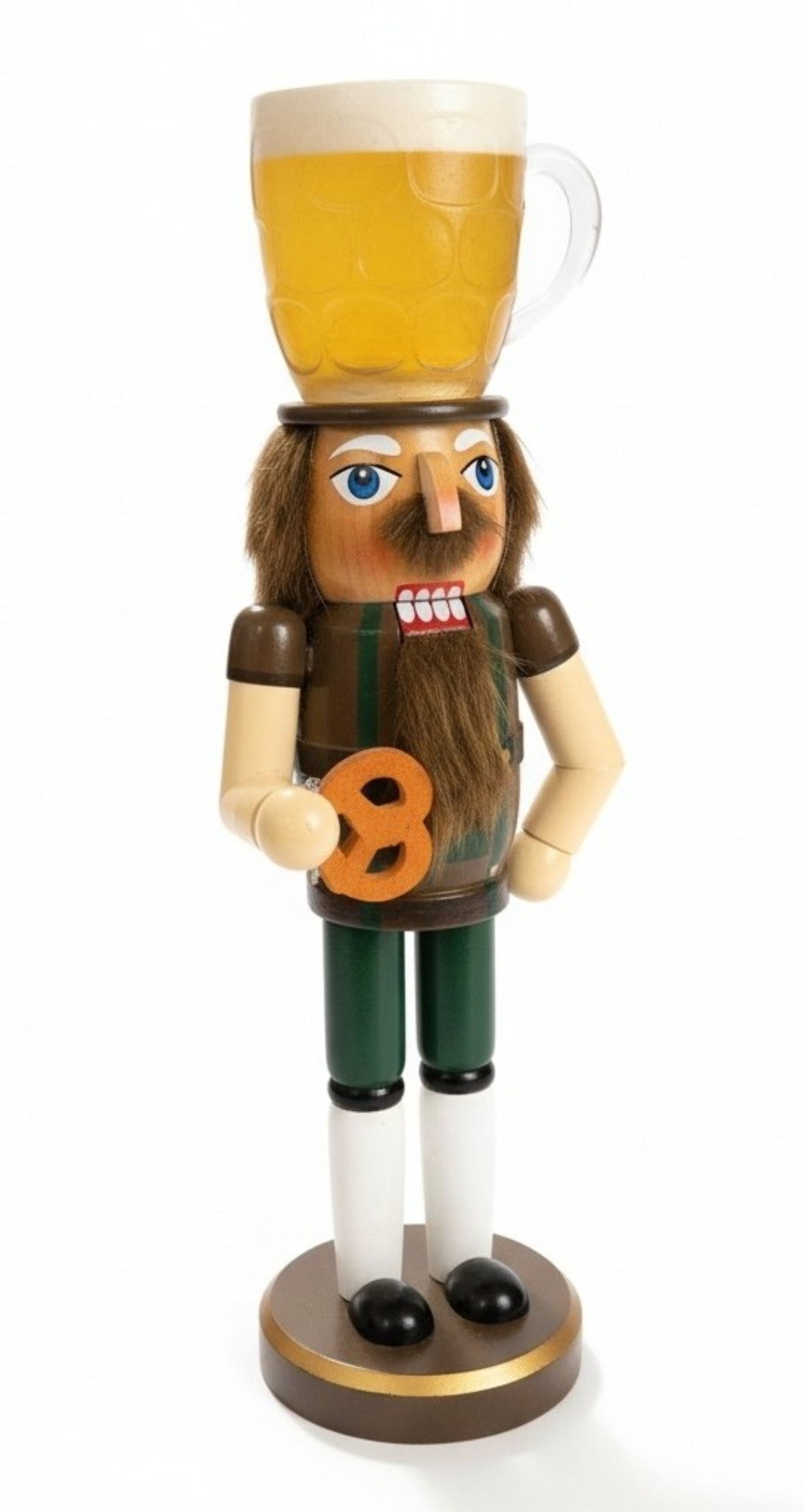 Beer Stein Nutcracker, 14" Oktoberfest Decor, Unique Beer Lover Gift