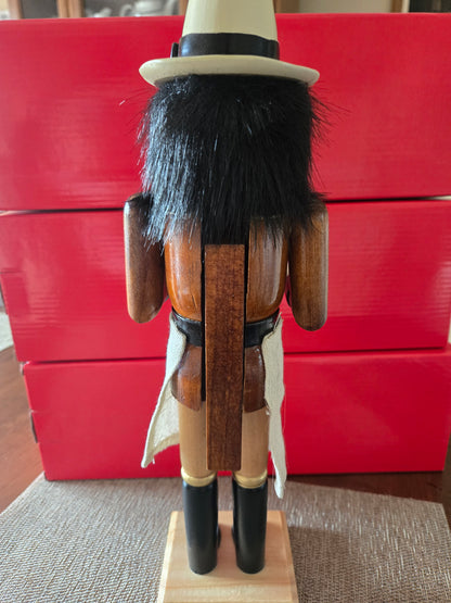 Cigar Nutcracker Decor, 14" Wooden Nutcracker Figure, Cigar Lounge Christmas Decoration, Gift for Cigar Lover
