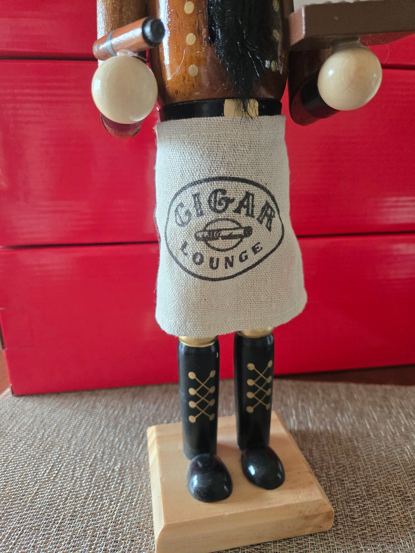 Cigar Nutcracker Decor, 14" Wooden Nutcracker Figure, Cigar Lounge Christmas Decoration, Gift for Cigar Lover