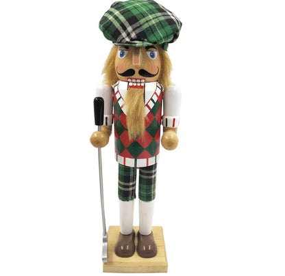 Golf Nutcracker | 14" Plaid Hat & Argyle Outfit