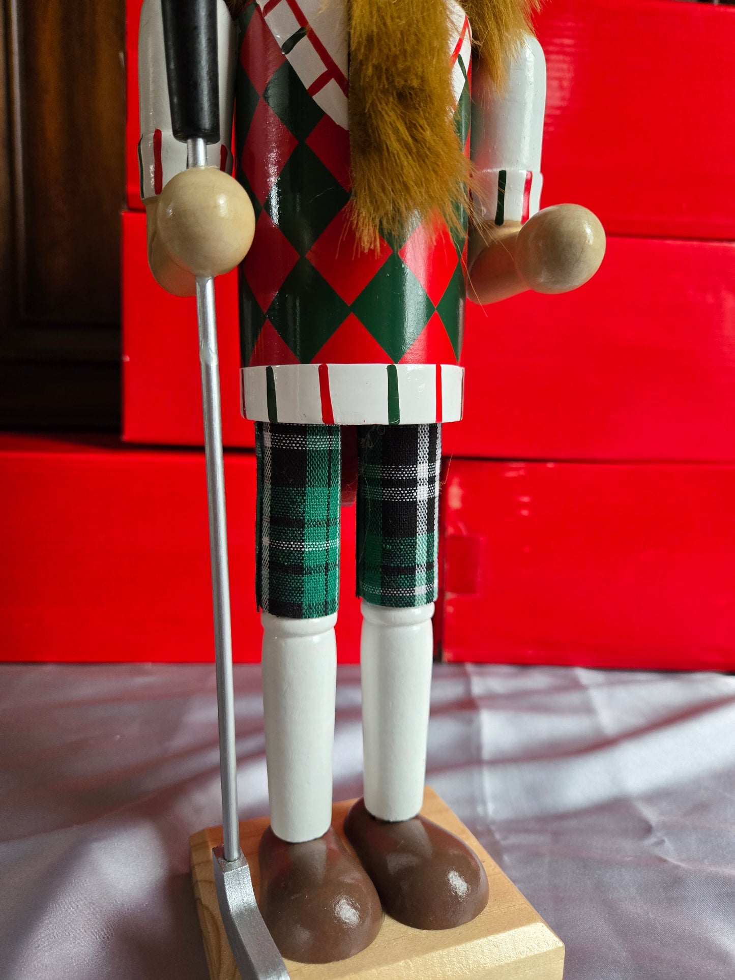 Golf Nutcracker | 14" Plaid Hat & Argyle Outfit
