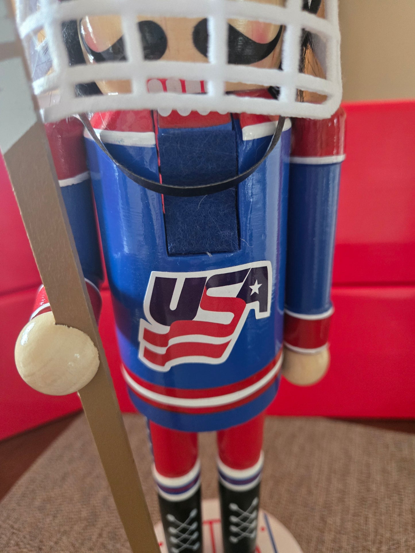 USA Hockey Nutcracker | Red White Blue Christmas Decor | Sports Figure