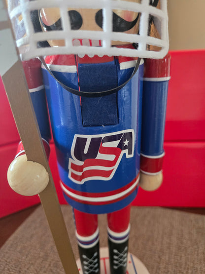 USA Hockey Nutcracker | Red White Blue Christmas Decor | Sports Figure