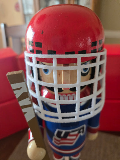 USA Hockey Nutcracker | Red White Blue Christmas Decor | Sports Figure