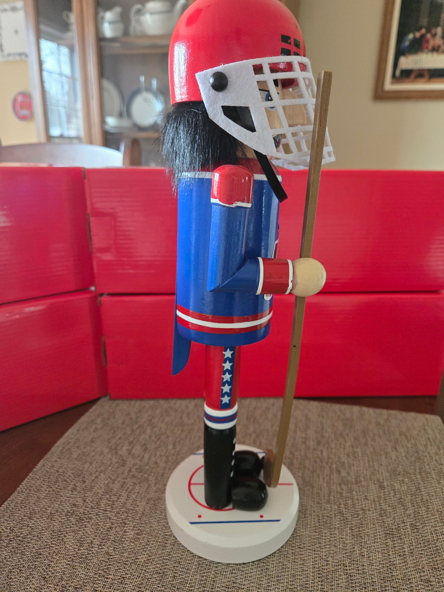 USA Hockey Nutcracker | Red White Blue Christmas Decor | Sports Figure