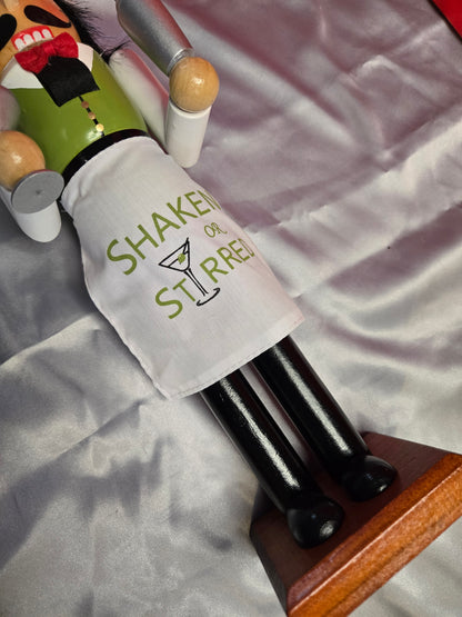 Martini Nutcracker – Bartender Decor, Shaken or Stirred, Holiday Bar Cart Accent