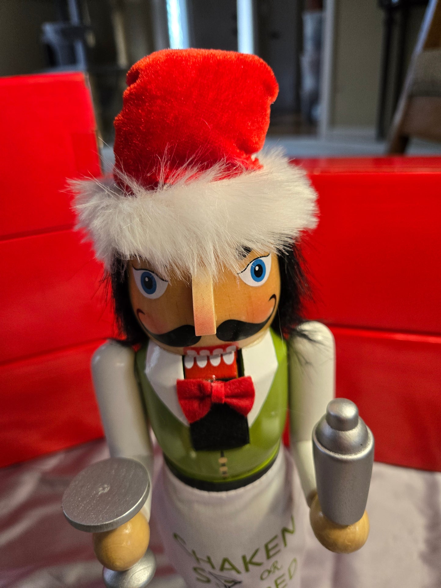 Martini Nutcracker – Bartender Decor, Shaken or Stirred, Holiday Bar Cart Accent