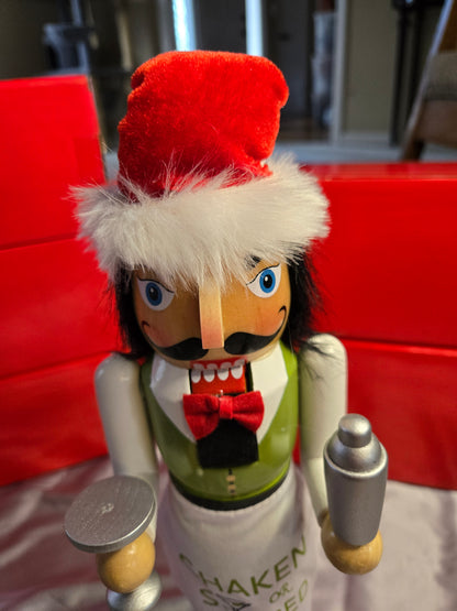 Martini Nutcracker – Bartender Decor, Shaken or Stirred, Holiday Bar Cart Accent