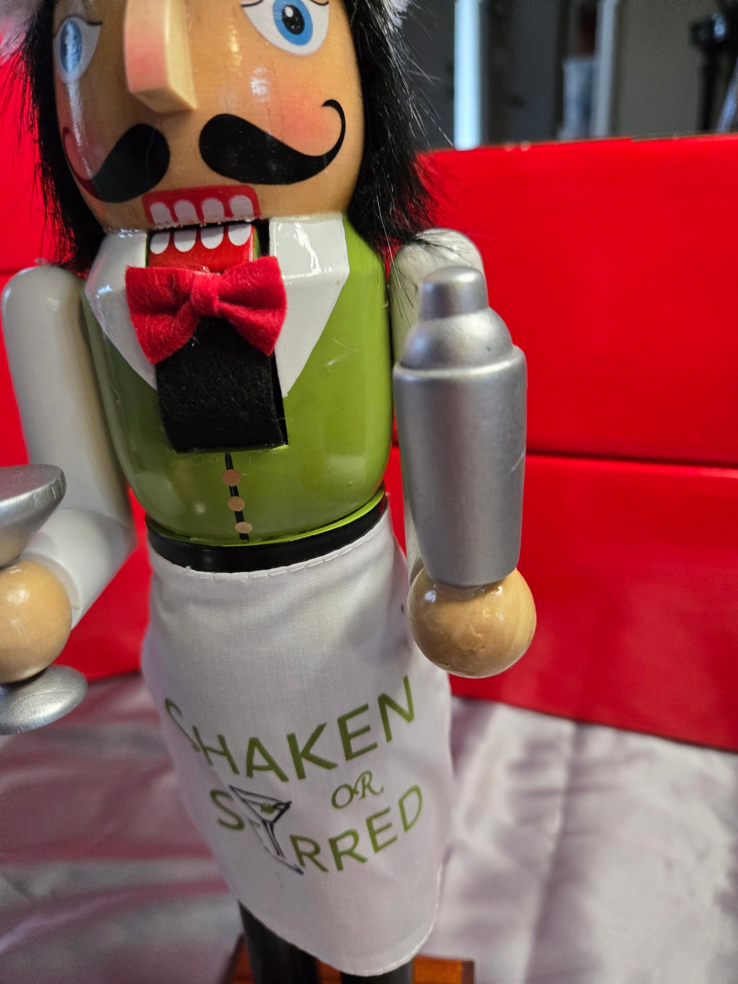 Martini Nutcracker – Bartender Decor, Shaken or Stirred, Holiday Bar Cart Accent