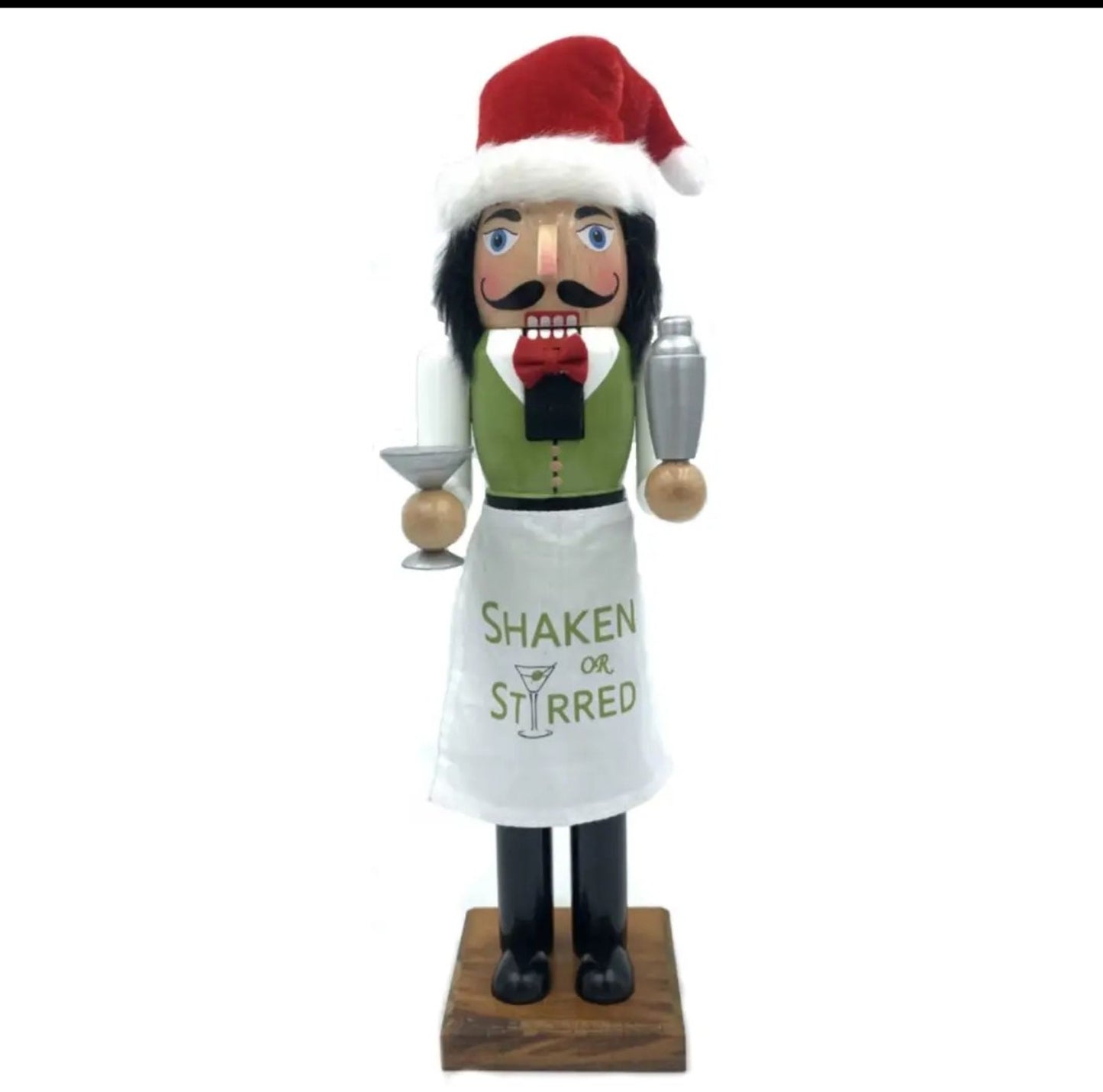 Martini Nutcracker – Bartender Decor, Shaken or Stirred, Holiday Bar Cart Accent