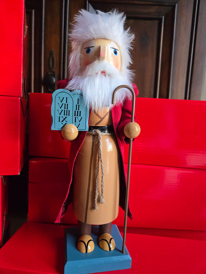 Moses Nutcracker – Ten Commandments Christian Christmas Decor, Religious Holiday Figurine, Bible Nativity Shelf Sitter