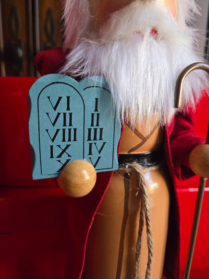 Moses Nutcracker – Ten Commandments Christian Christmas Decor, Religious Holiday Figurine, Bible Nativity Shelf Sitter