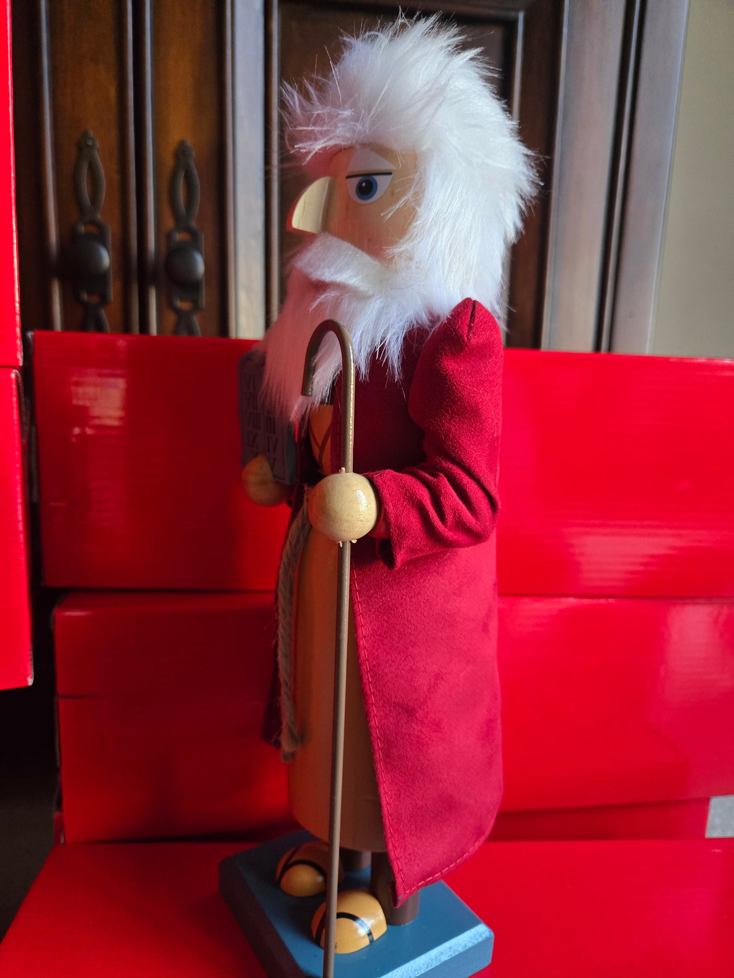 Moses Nutcracker – Ten Commandments Christian Christmas Decor, Religious Holiday Figurine, Bible Nativity Shelf Sitter
