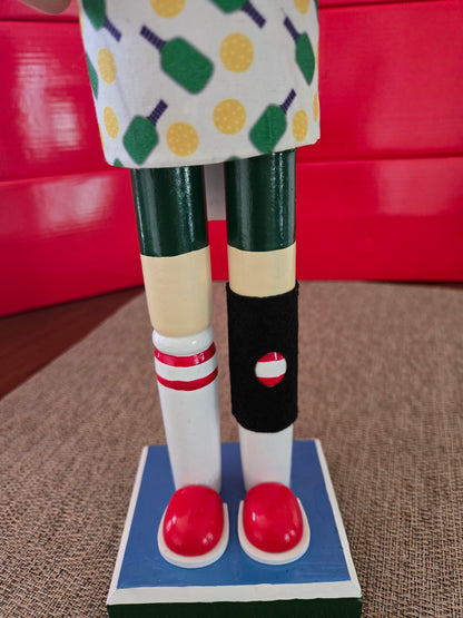 14-Inch Pickleball Nutcracker | Sports Holiday Decor, Paddle, Ball Details