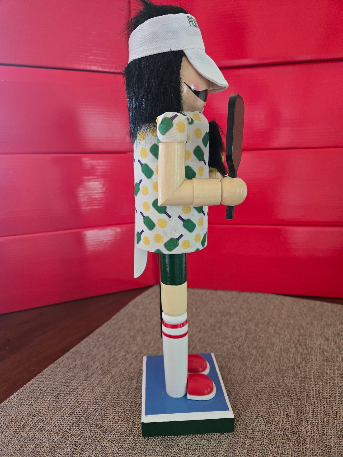 14-Inch Pickleball Nutcracker | Sports Holiday Decor, Paddle, Ball Details