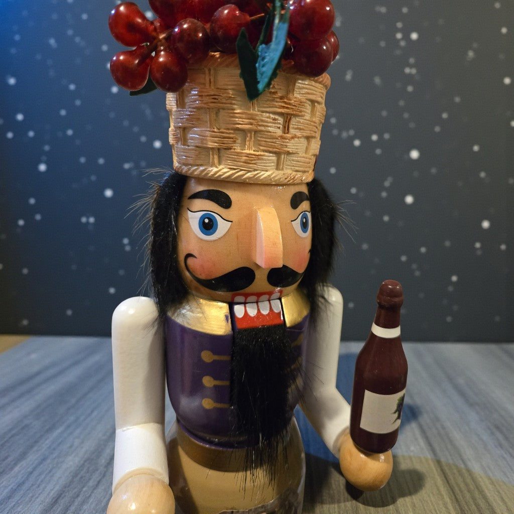 Tuscan Wine Steward 14" Nutcracker, Handcrafted Italian Decor, Wine Lover Gift, Kitchen Decoration